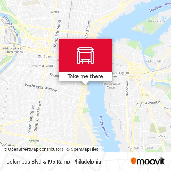 Mapa de Columbus Blvd & I95 Ramp