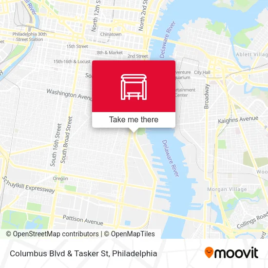 Mapa de Columbus Blvd & Tasker St