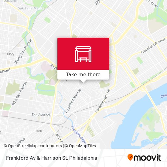 Frankford Av & Harrison St map
