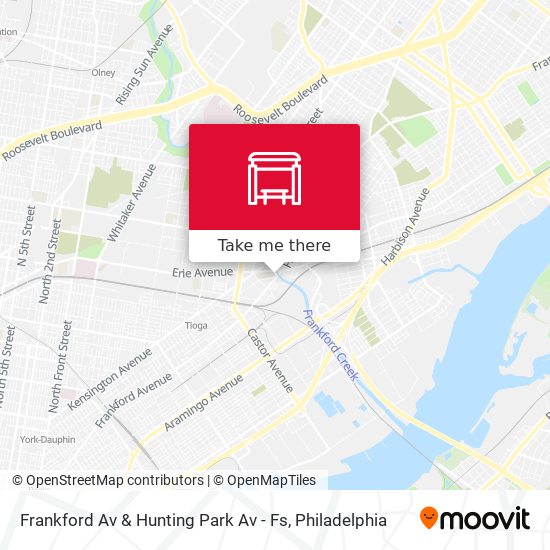 Frankford Av & Hunting Park Av - Fs map