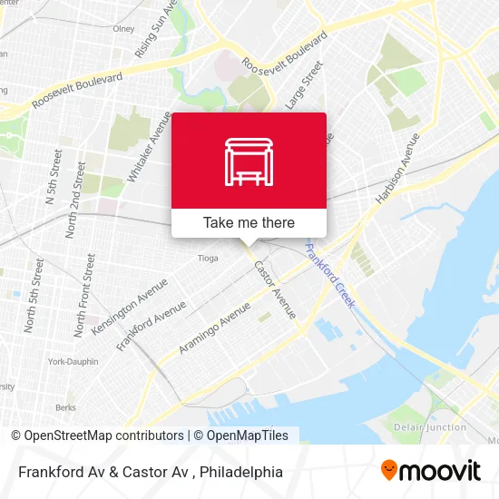 Frankford Av & Castor Av map