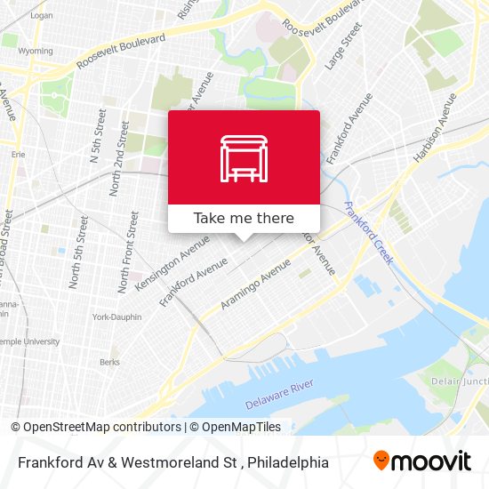 Frankford Av & Westmoreland St map