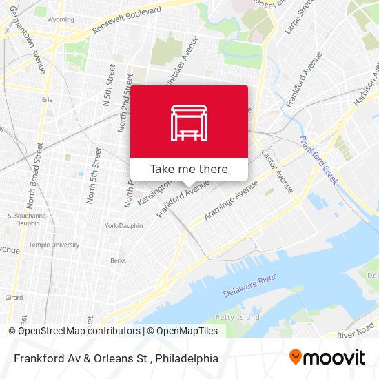 Frankford Av & Orleans St map