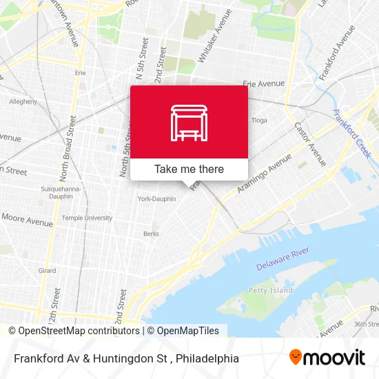 Frankford Av & Huntingdon St map