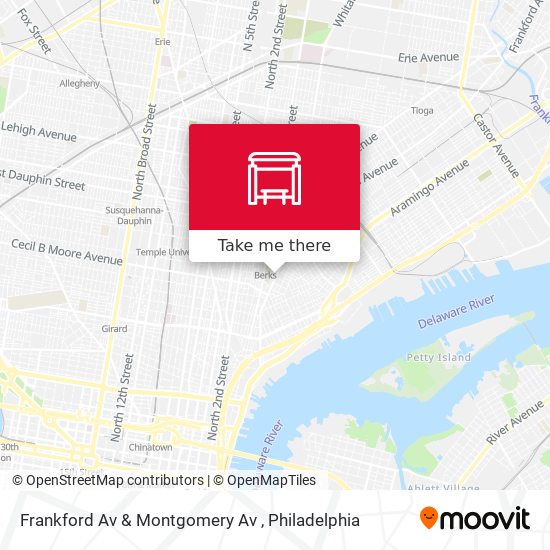 Mapa de Frankford Av & Montgomery Av