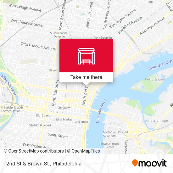 2nd St & Brown St map