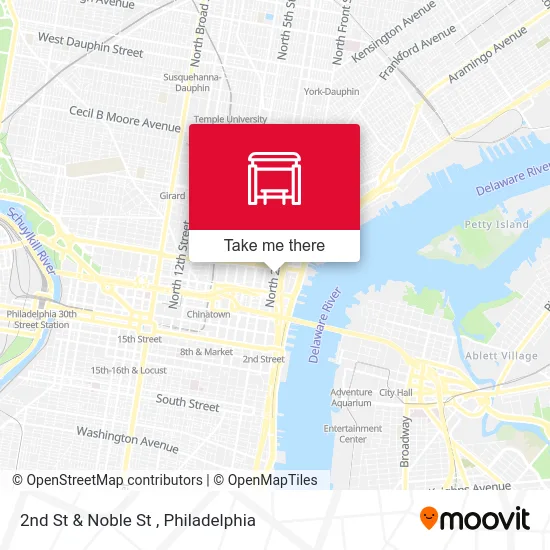 2nd St & Noble St map