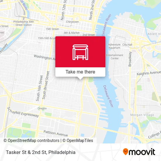 Tasker St & 2nd St map
