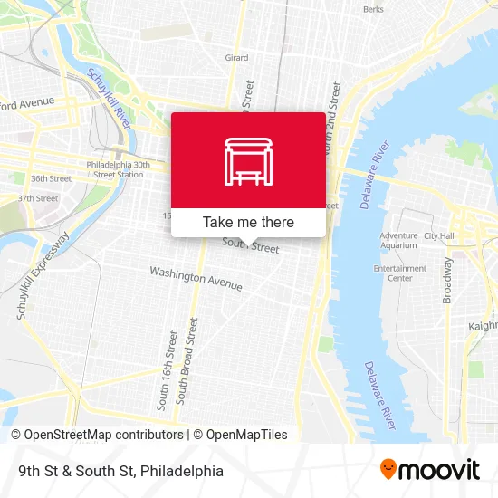 9th St & South St map