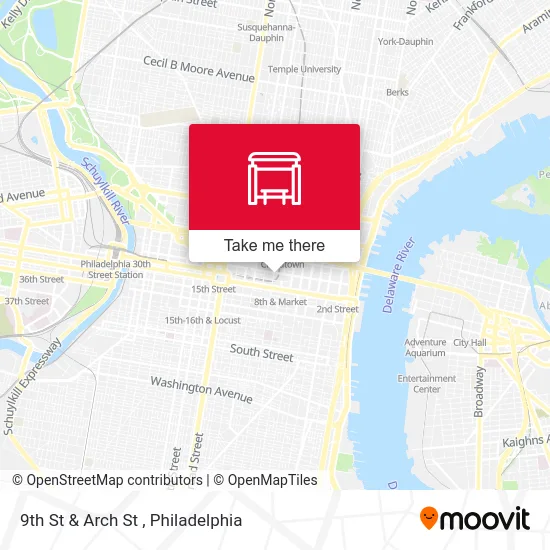 9th St & Arch St map