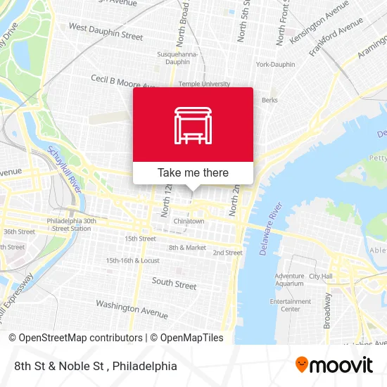 8th St & Noble St map