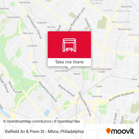 Belfield Av & Penn St - Mbns map