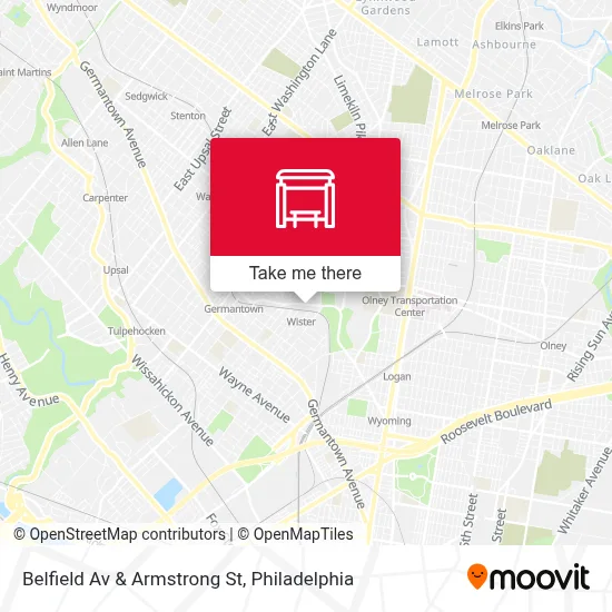 Belfield Av & Armstrong St map