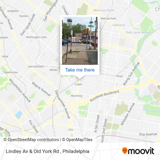 Lindley Av & Old York Rd map