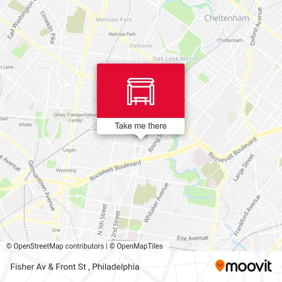 Fisher Av & Front St map