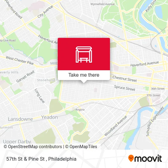 57th St & Pine St map