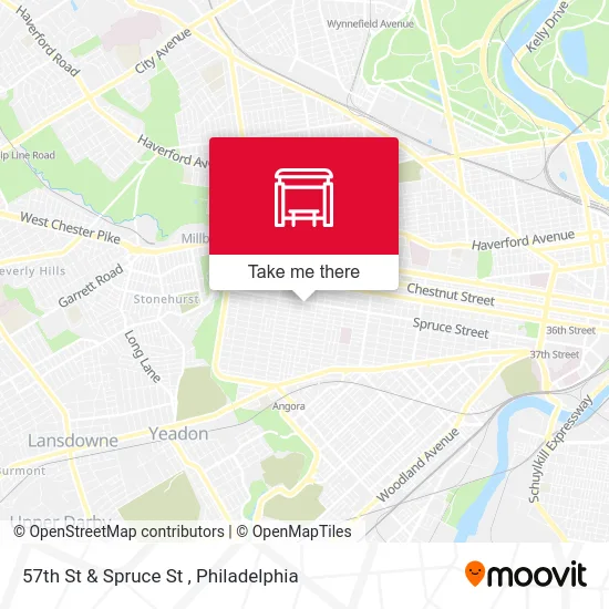 57th St & Spruce St map