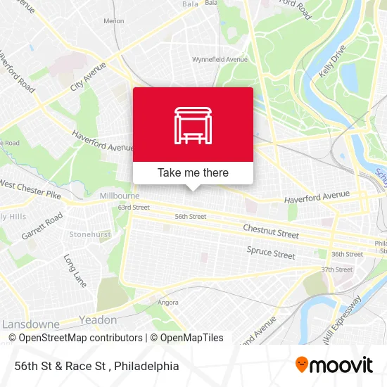 56th St & Race St map