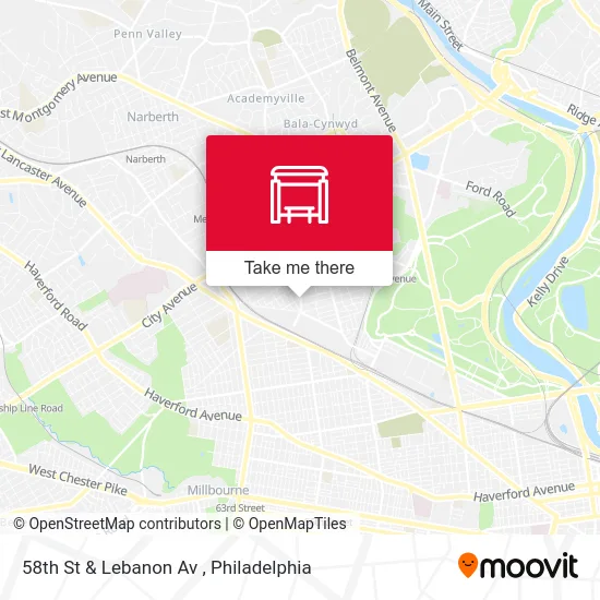 58th St & Lebanon Av map