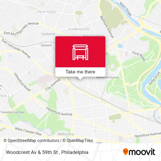 Woodcrest Av & 59th St map
