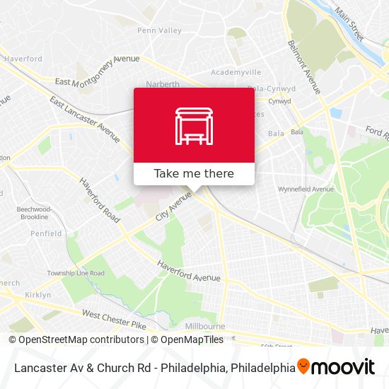 Lancaster Av & Church Rd - Philadelphia map