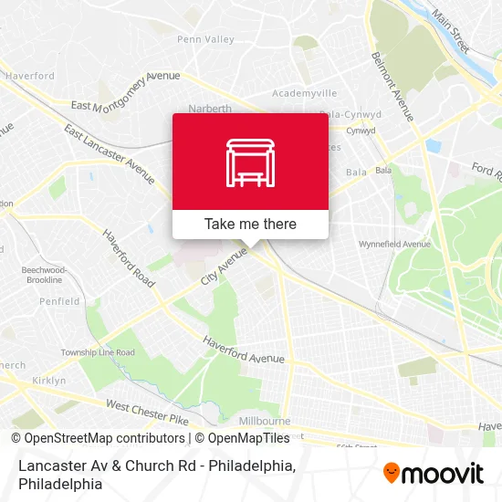 Lancaster Av & Church Rd - Philadelphia map