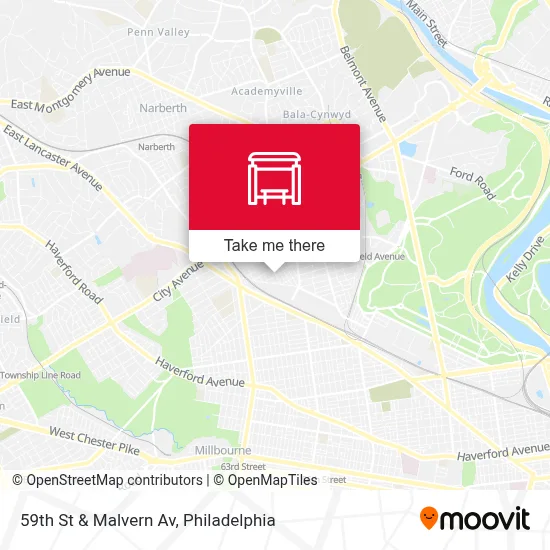 59th St & Malvern Av map