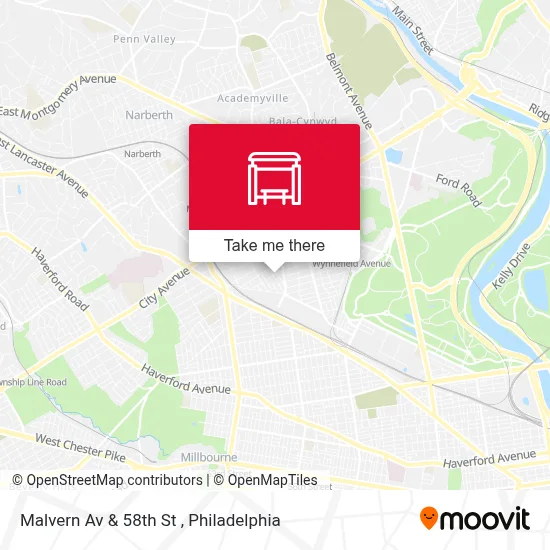 Malvern Av & 58th St map