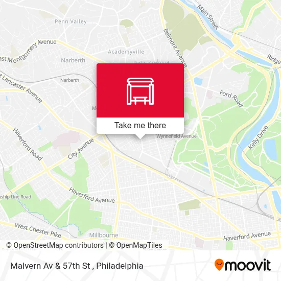Malvern Av & 57th St map