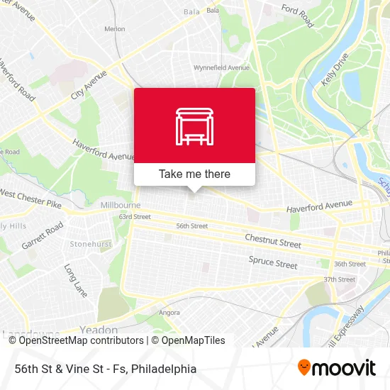 56th St & Vine St - Fs map