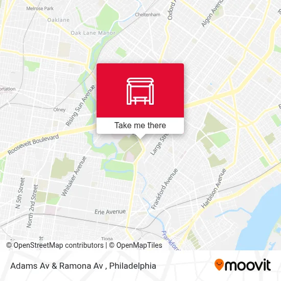 Adams Av & Ramona Av map