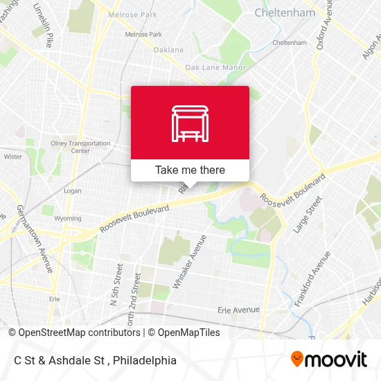 C St & Ashdale St map