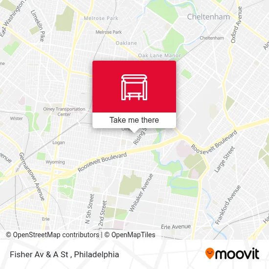 Fisher Av & A St map