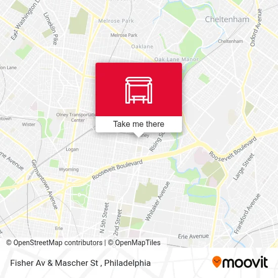 Fisher Av & Mascher St map