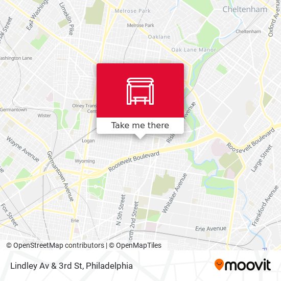 Lindley Av & 3rd St map
