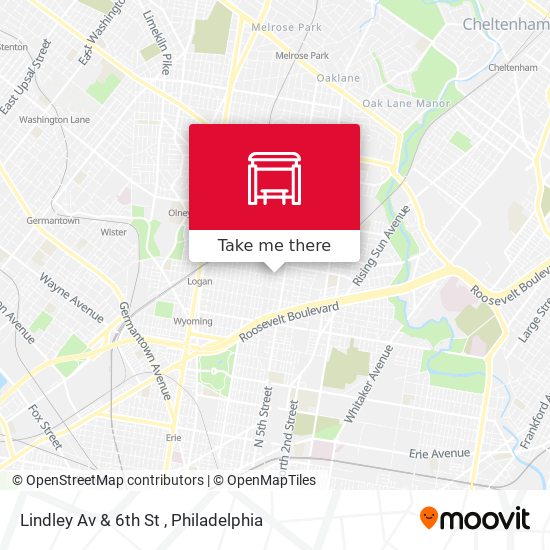 Lindley Av & 6th St map
