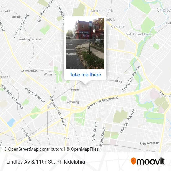 Lindley Av & 11th St map