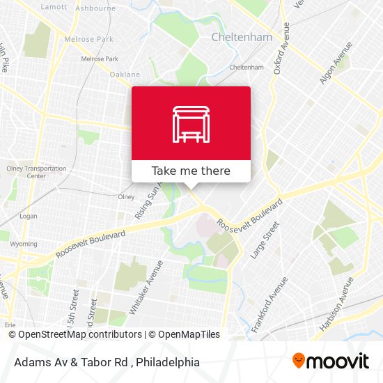 Adams Av & Tabor Rd map