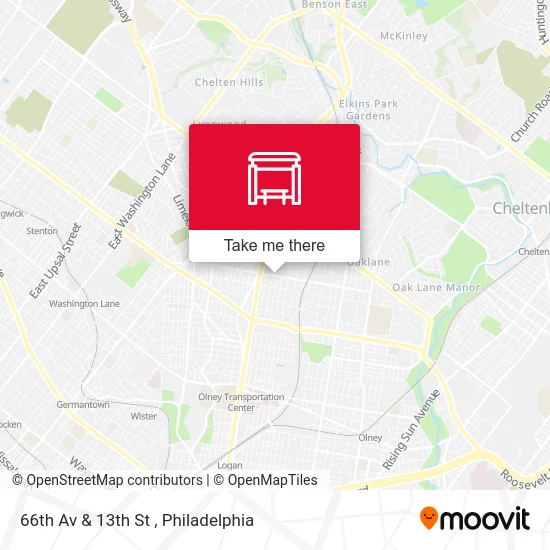 66th Av & 13th St map