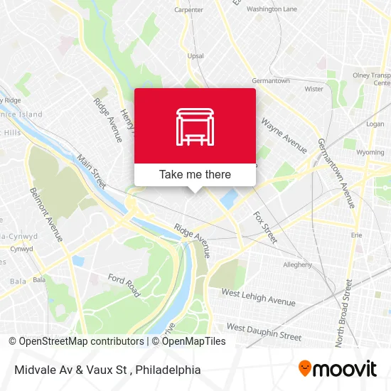 Midvale Av & Vaux St map