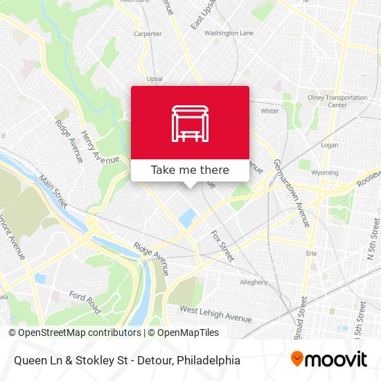 Mapa de Queen Ln & Stokley St - Detour