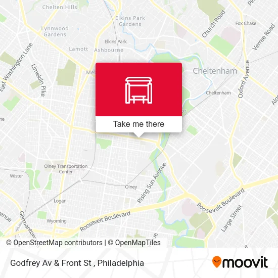 Godfrey Av & Front St map