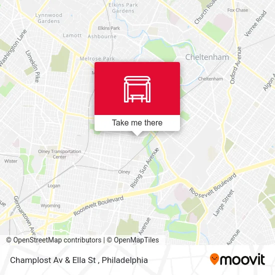 Champlost Av & Ella St map