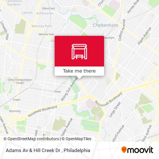 Adams Av & Hill Creek Dr map