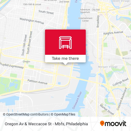 Oregon Av & Weccacoe St - Mbfs map