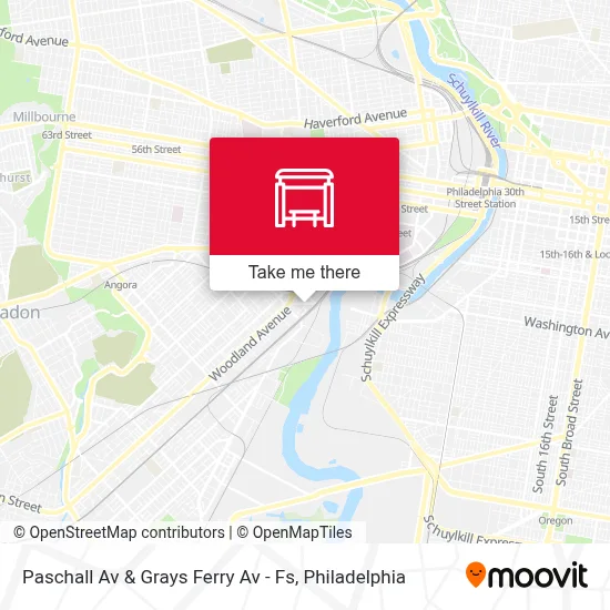 Paschall Av & Grays Ferry Av - Fs map