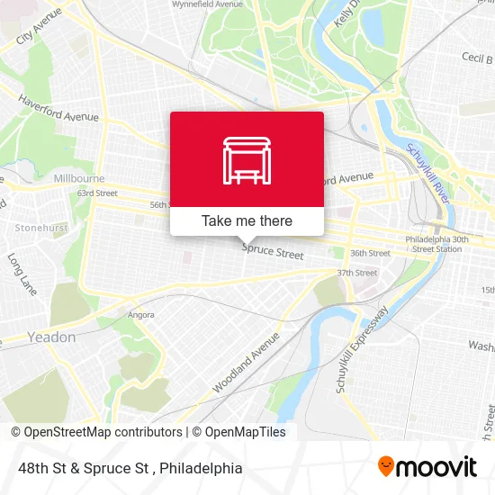 48th St & Spruce St map