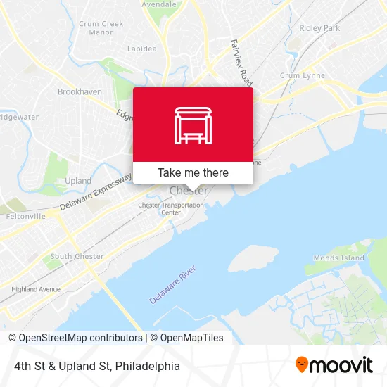 4th St & Upland St map
