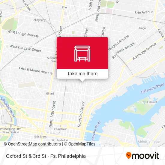 Oxford St & 3rd St - Fs map
