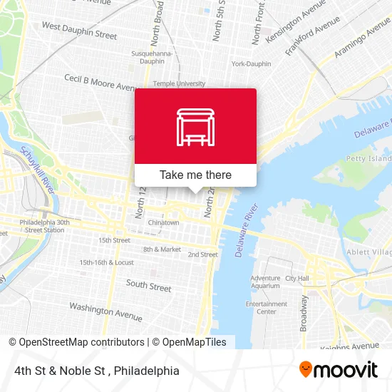 4th St & Noble St map